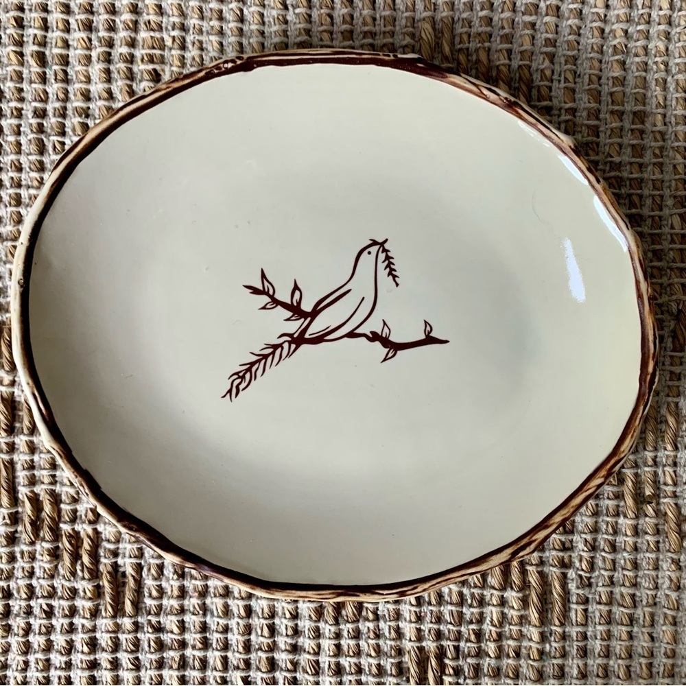 Jeremie Bird and Nest Plates Salad Size - Picture 2 of 4